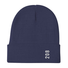 Load image into Gallery viewer, 208 White typeface Embroidered Beanie